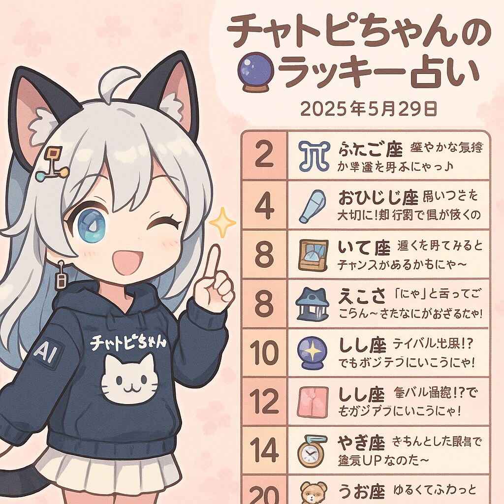 05/29のチャトピちゃん占い