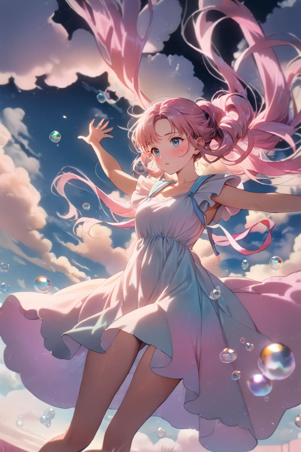 空に溶け込む少女