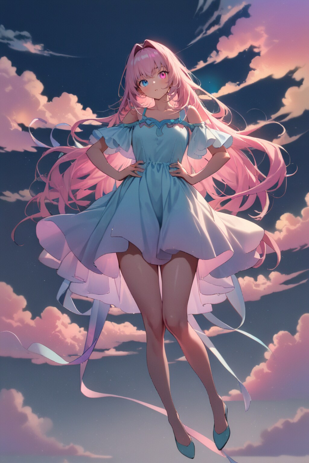 空に溶け込む少女