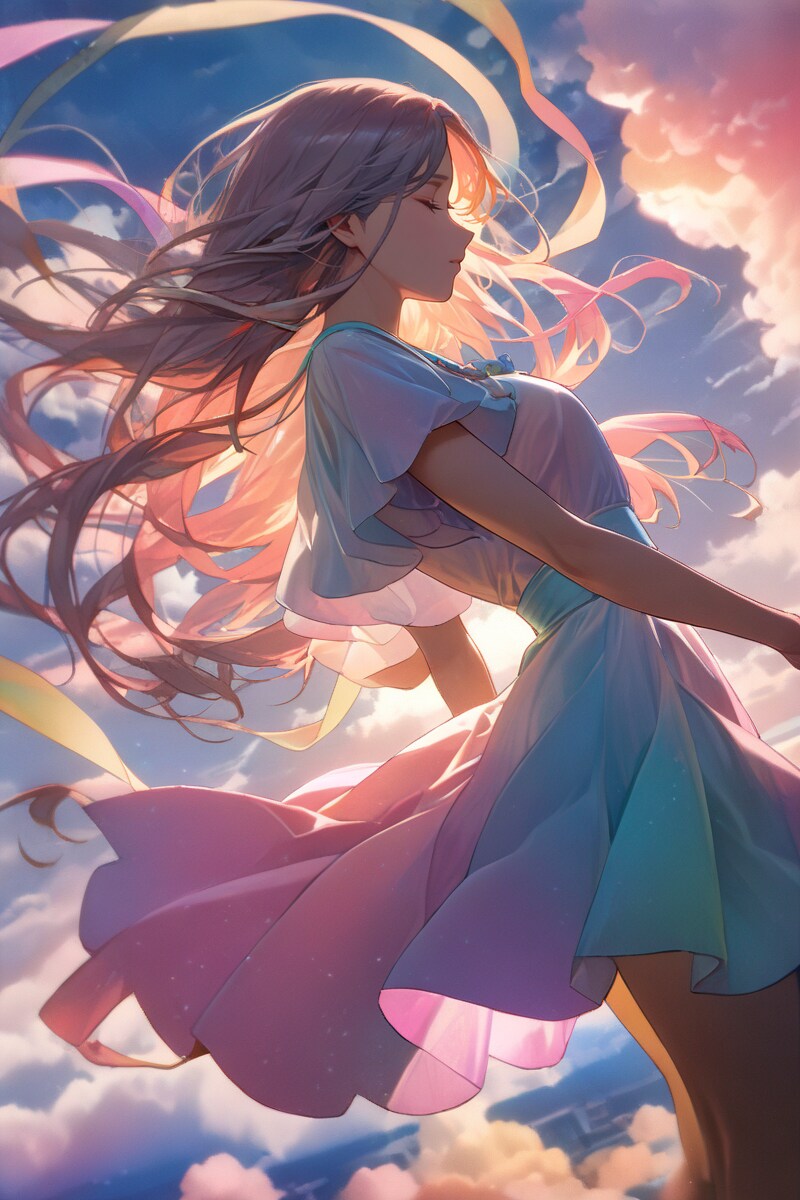 空に溶け込む少女 | の人気AIイラスト・グラビア