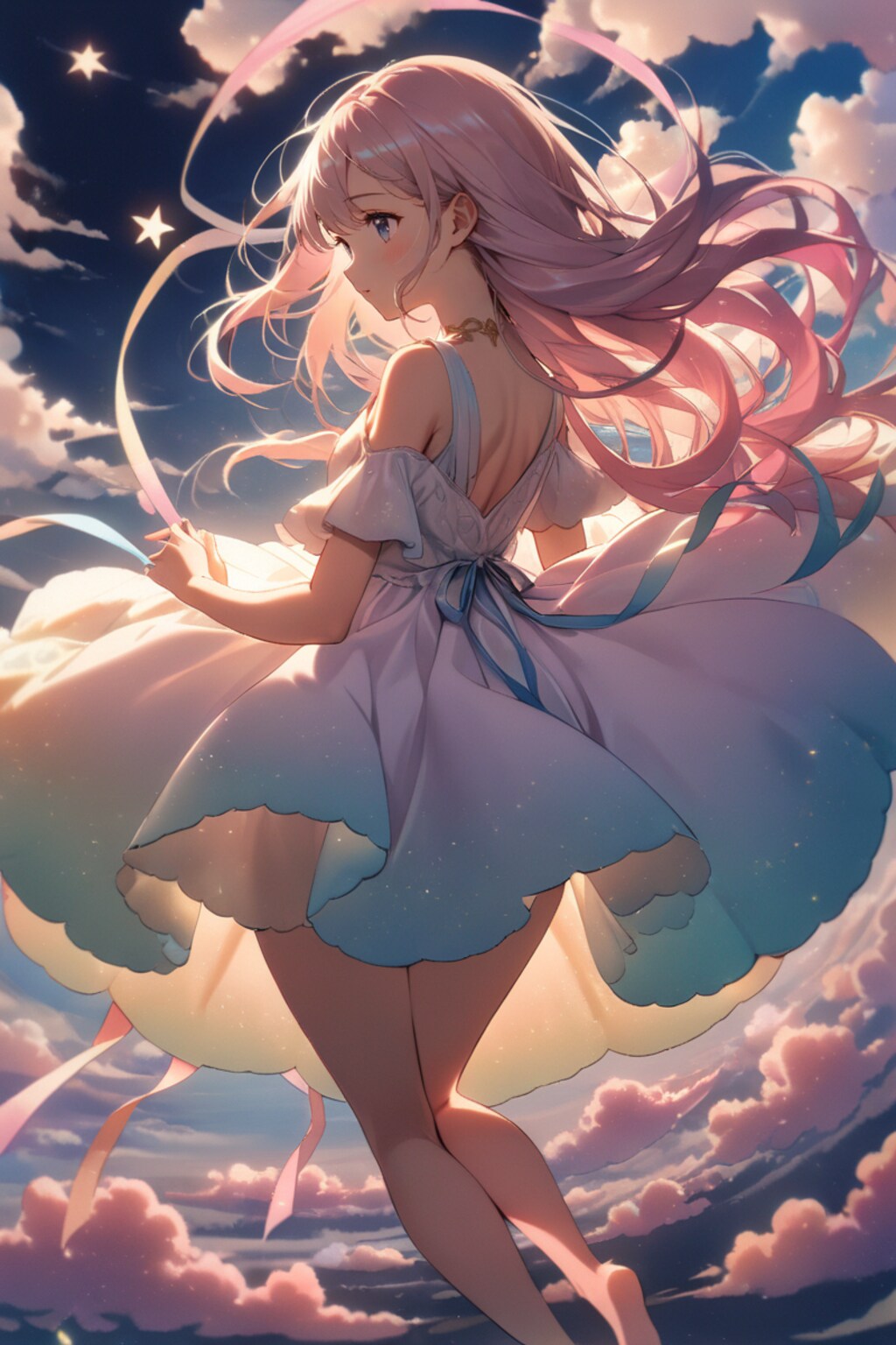 空に溶け込む少女