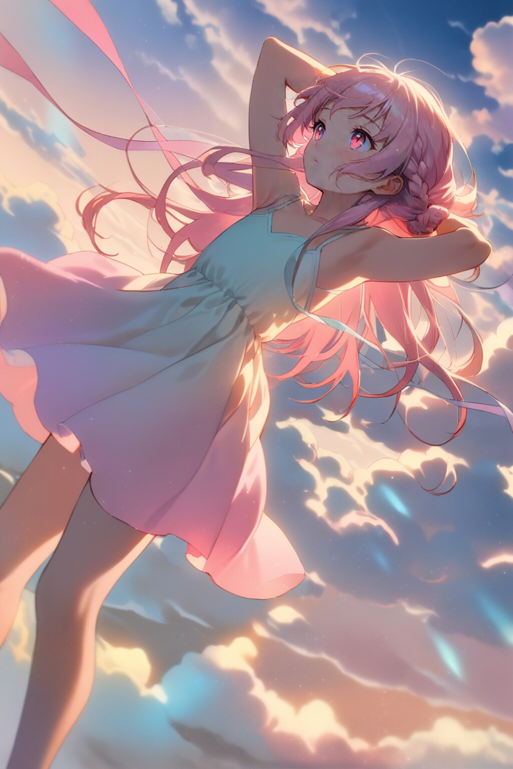 空に溶け込む少女