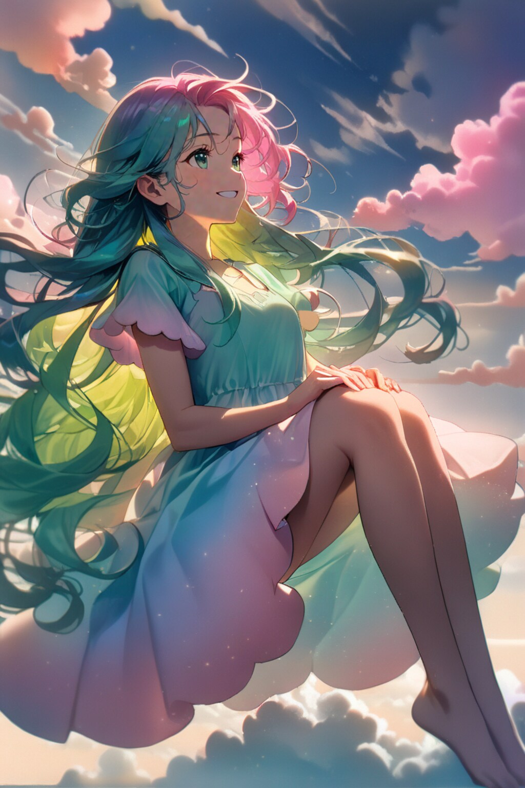 空に溶け込む少女