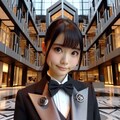 近未来風イメージのビルと執事ちゃん 6枚目