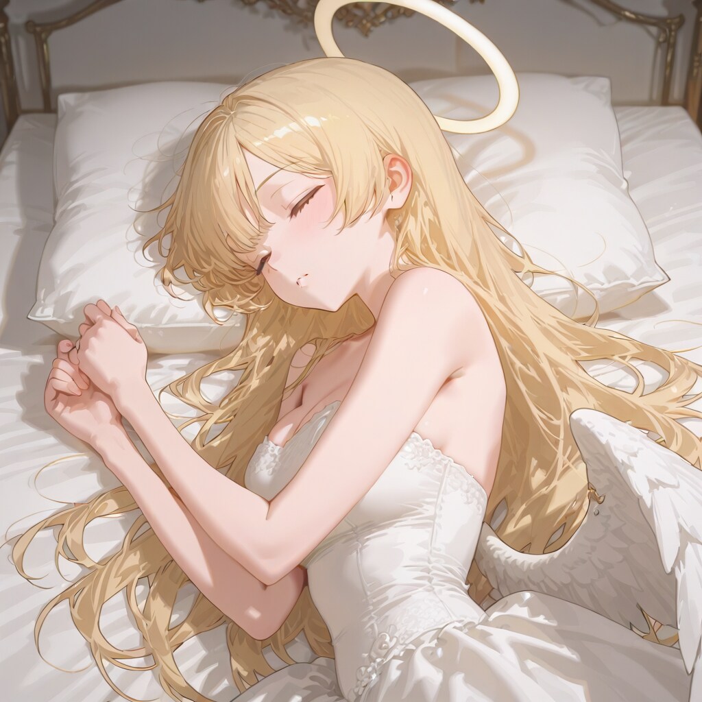 pegasusでベッドの上の天使ちゃん251106 | の人気AIイラスト・グラビア