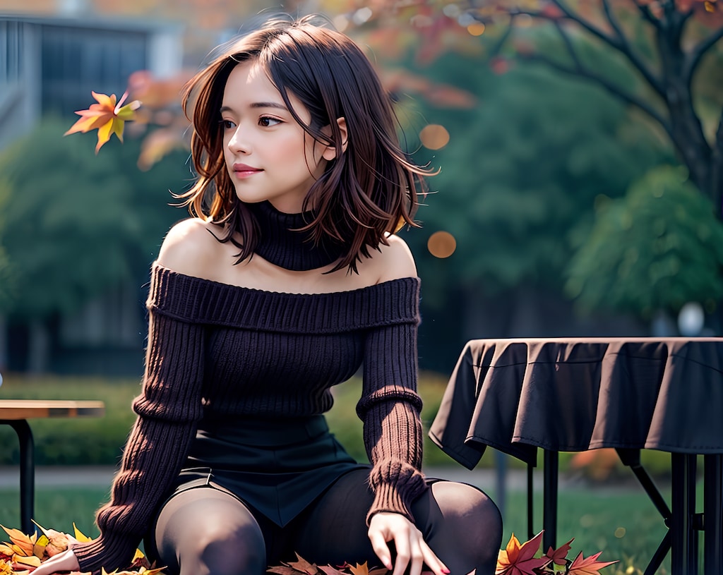 🍁ニットセーター、秋を感じる🍁