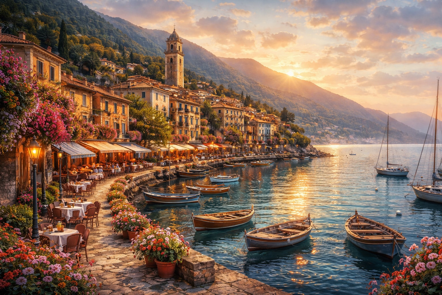 地中海の夕暮れ | の人気AIイラスト・グラビア