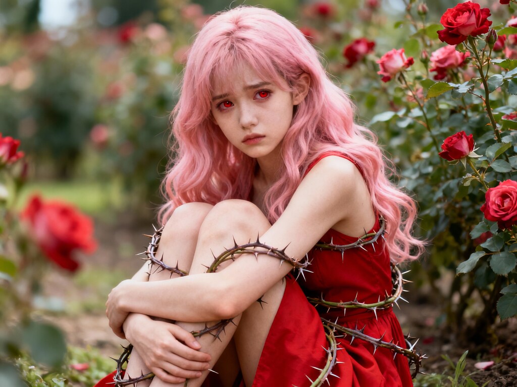 静寂のバラ園で待つ君