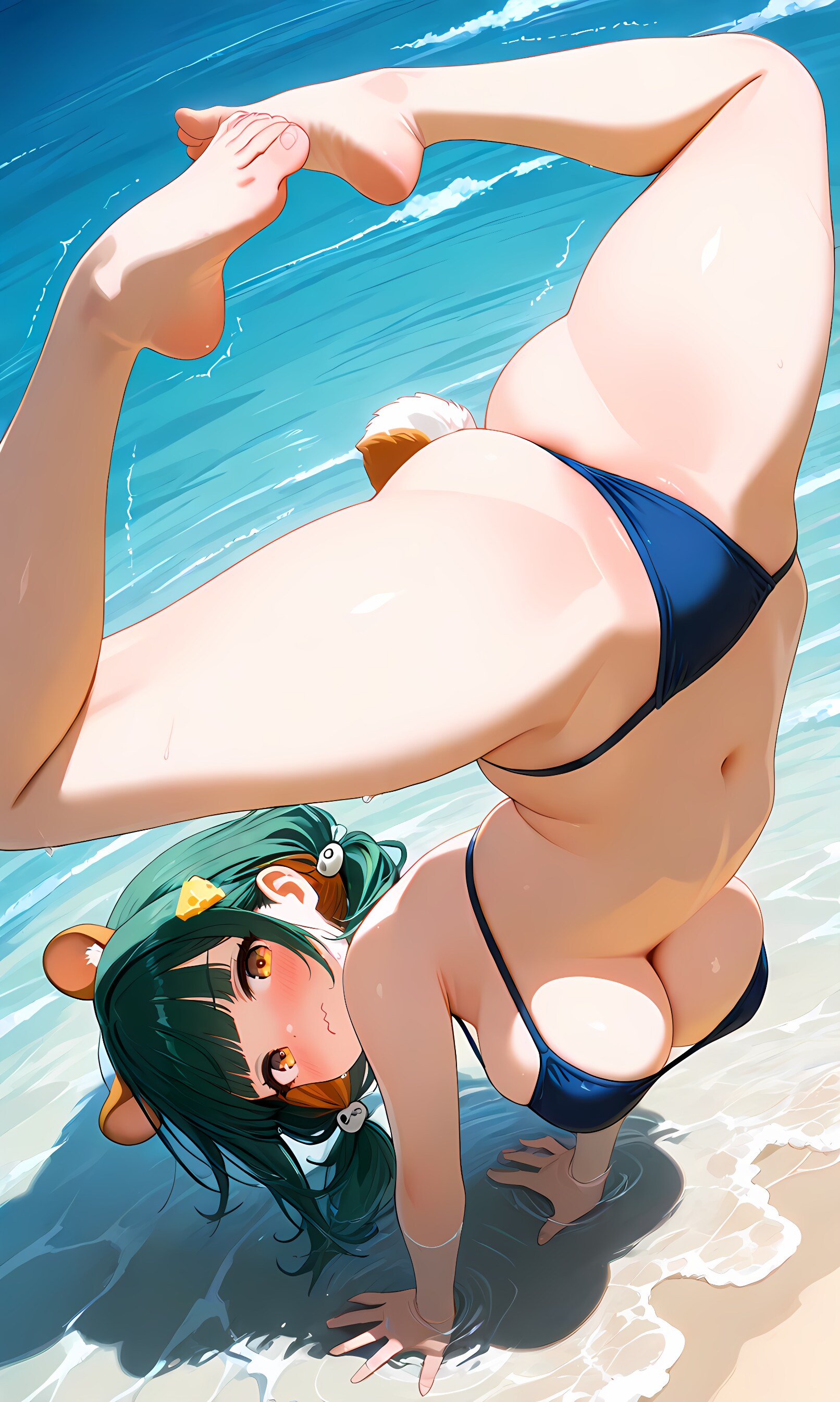 海で倒立させられましたっ💦
