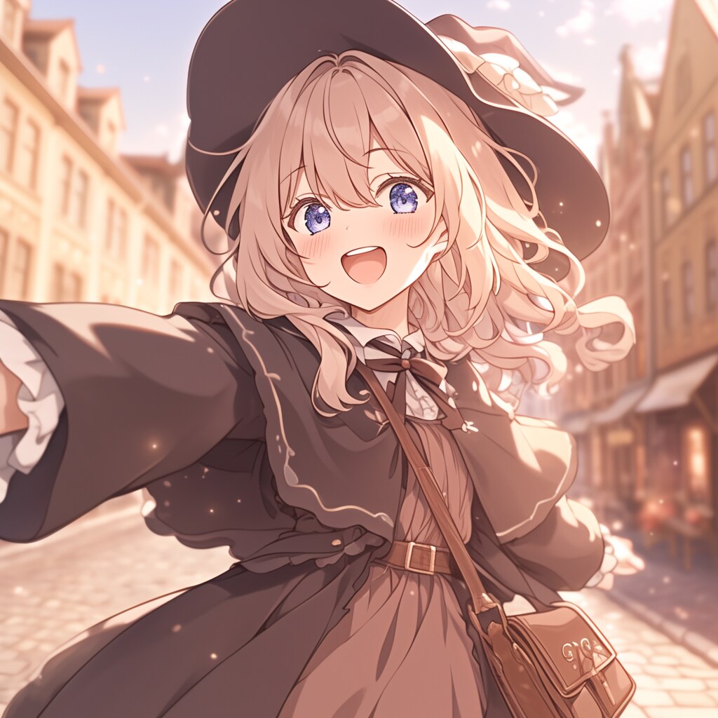 魔女が街中で自撮り Witches take selfies in the city.
