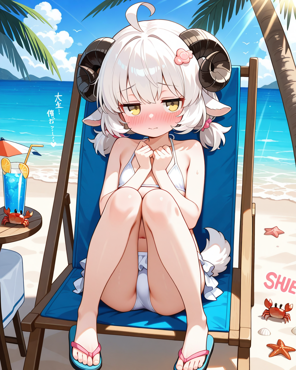 水着は恥ずかしいですぅ～。