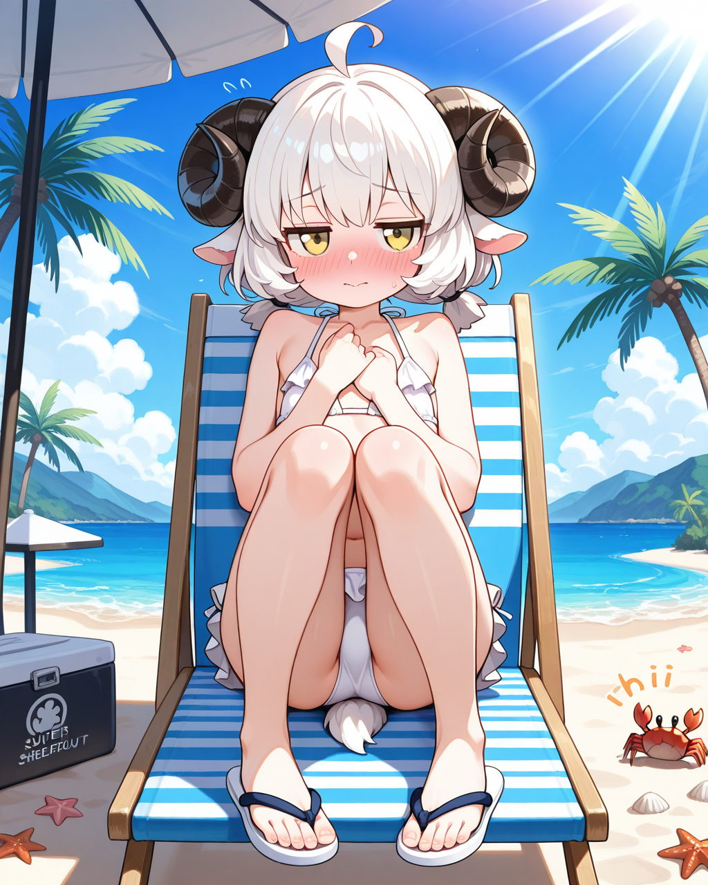 水着は恥ずかしいですぅ～。