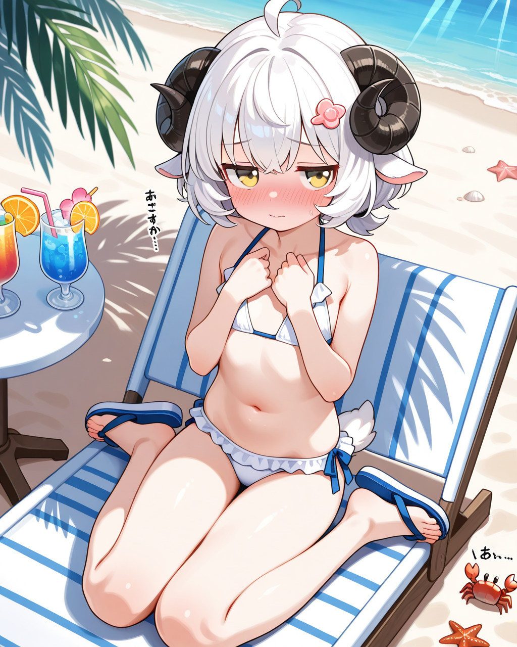 水着は恥ずかしいですぅ～。