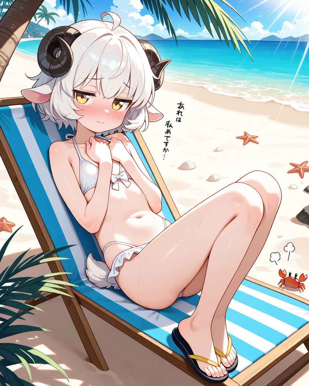 水着は恥ずかしいですぅ～。