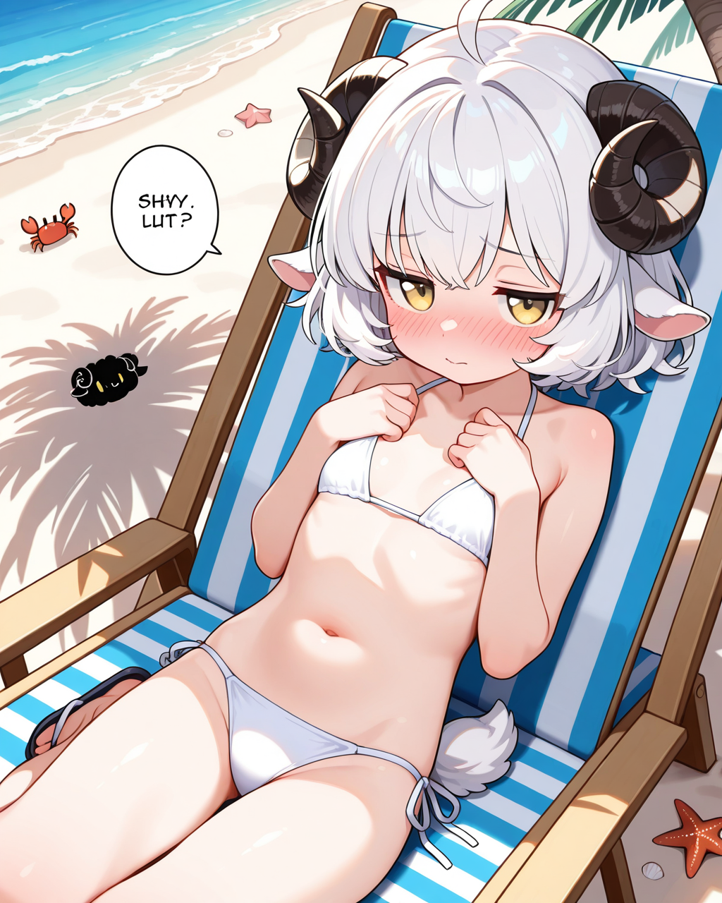 水着は恥ずかしいですぅ～。