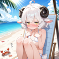 水着は恥ずかしいですぅ～。 3枚目