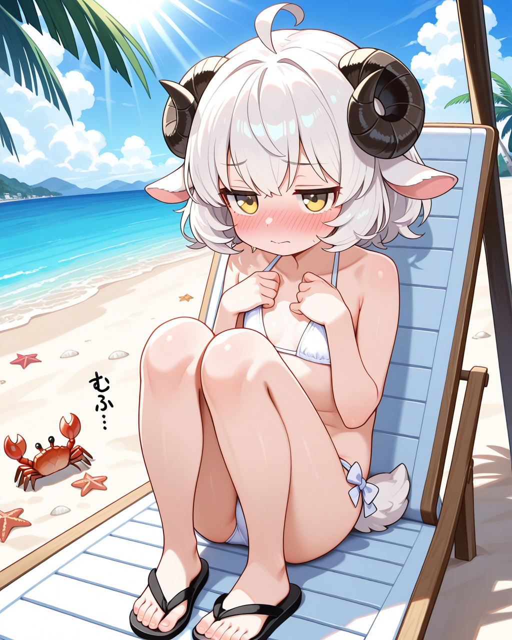 水着は恥ずかしいですぅ～。