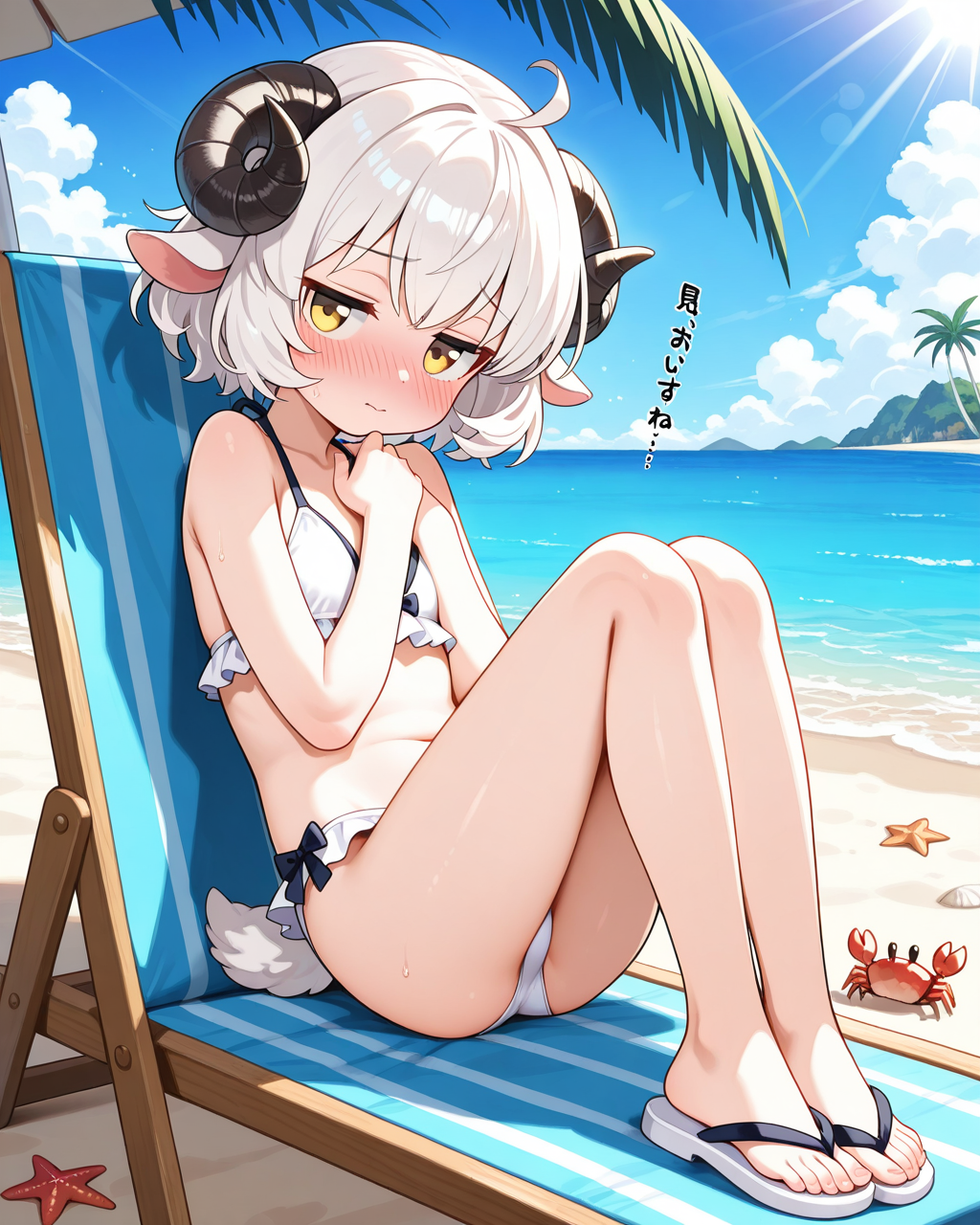 水着は恥ずかしいですぅ～。