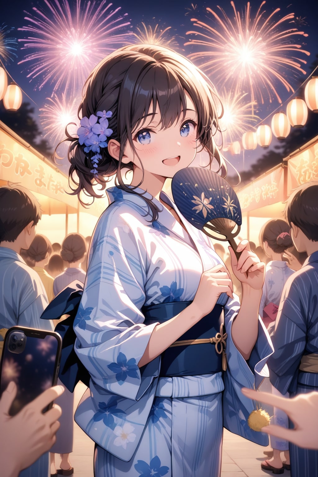 夏の終わりの花火大会の夜👘🎇❤️