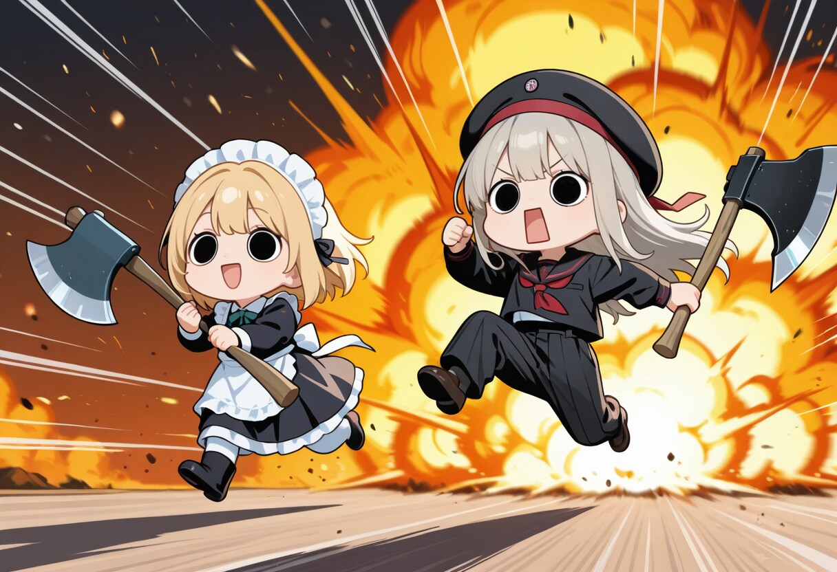 メイドさんとえらいこっちゃ嬢の爆発斧