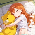 くまのぬいぐるみを抱いて寝る女の子 12枚目