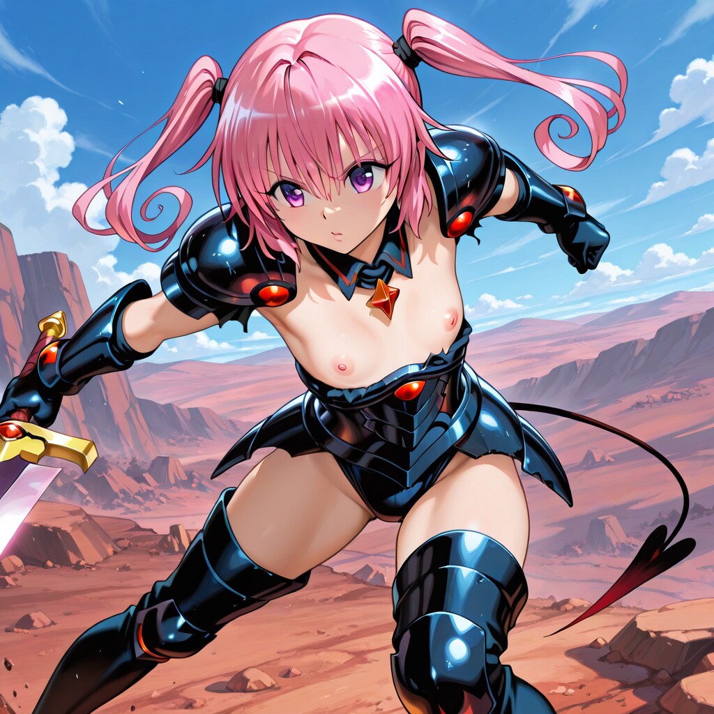 ネックレスアーマーを装備したナナ・アスタ・デビルーク