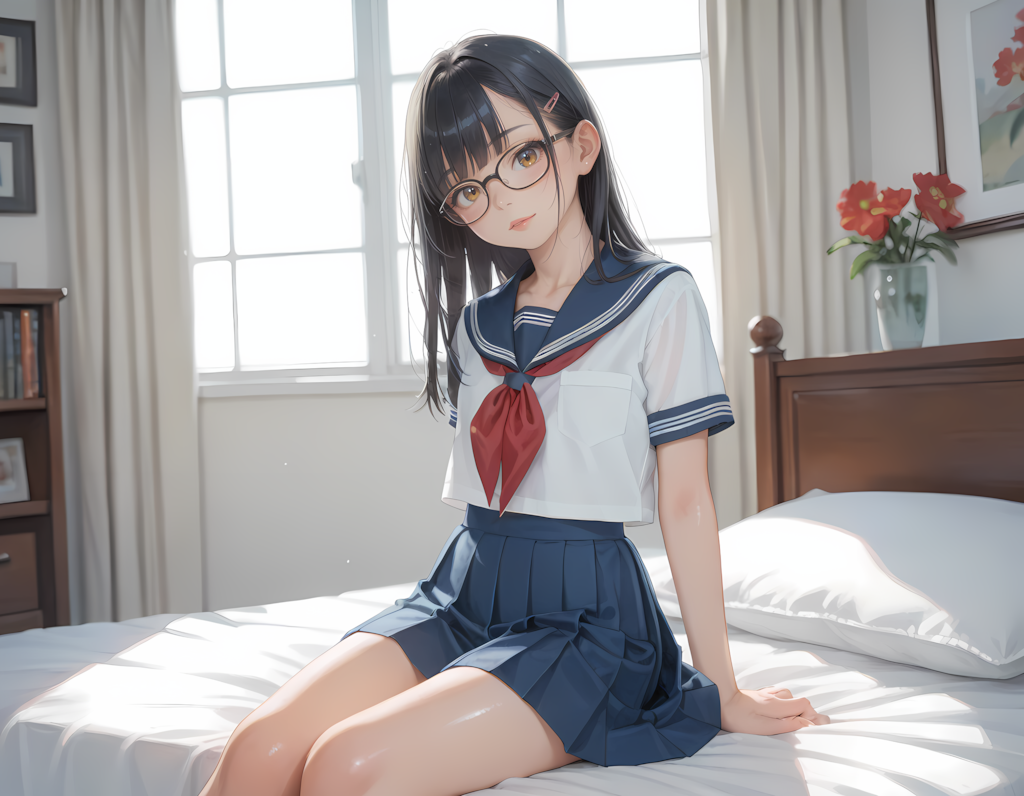 朝の着替え中、委員長