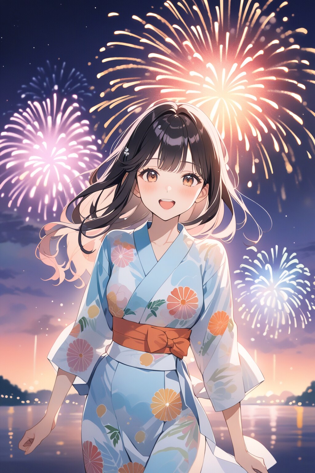 花火と浴衣の少女 | の人気AIイラスト・グラビア