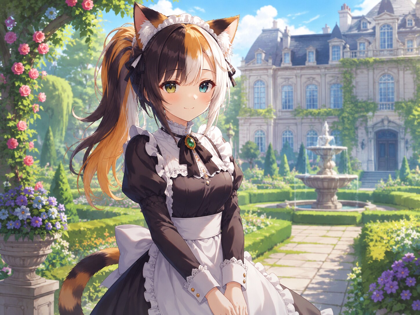 三毛猫メイドさん | の人気AIイラスト・グラビア