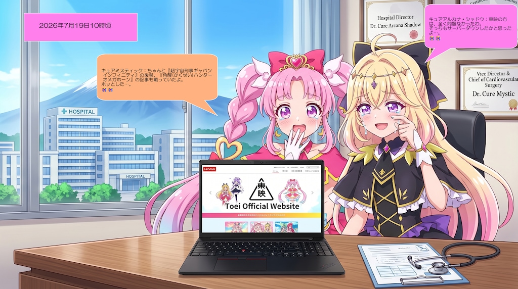 アルカナ院長とミスティック副院長、アクセス集中で苦笑いする