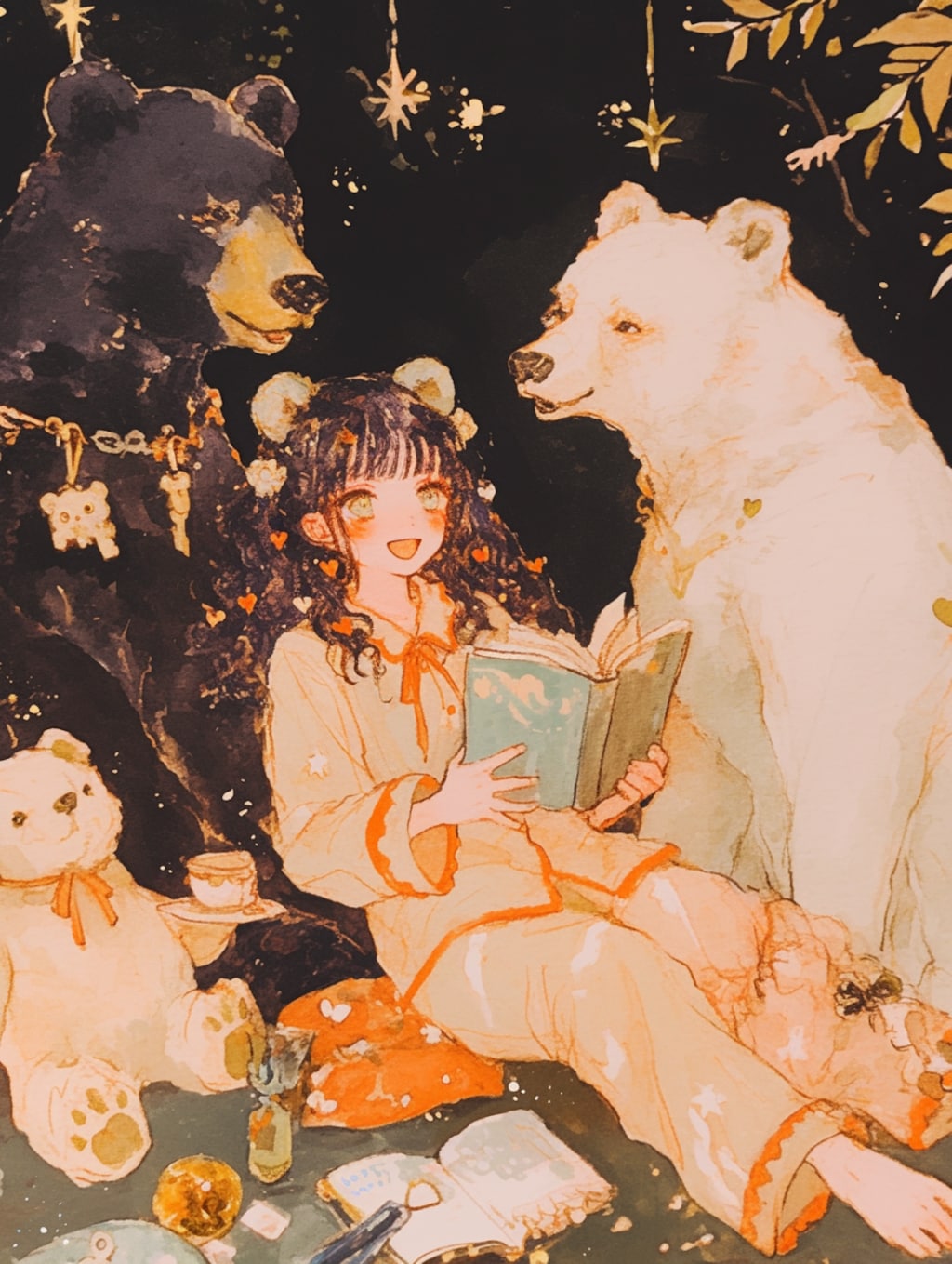 くまと読み聞かせ