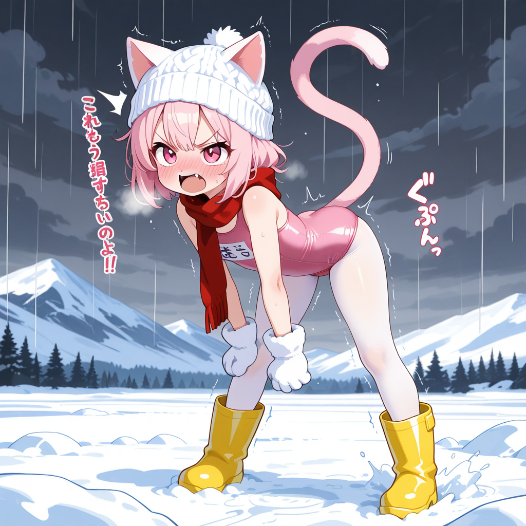 あえて、冬・・・・にスク水を着るねこちゃん！！