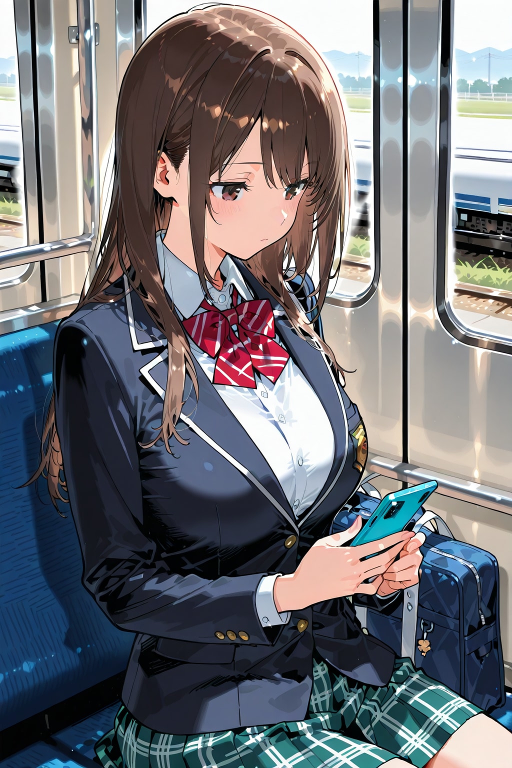 電車内の宣子さん（よその子） | の人気AIイラスト・グラビア