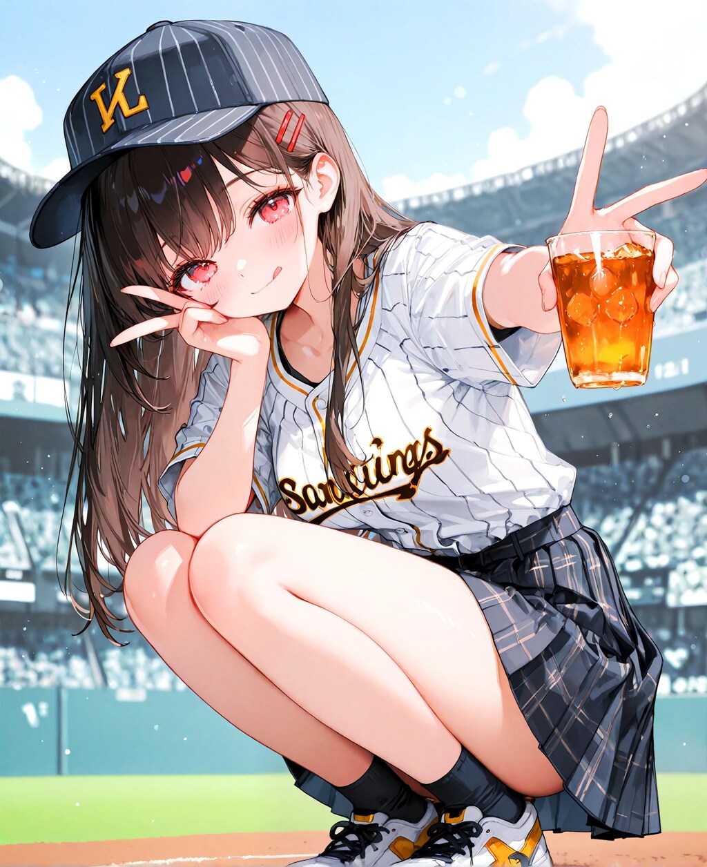 スタジアムの少女