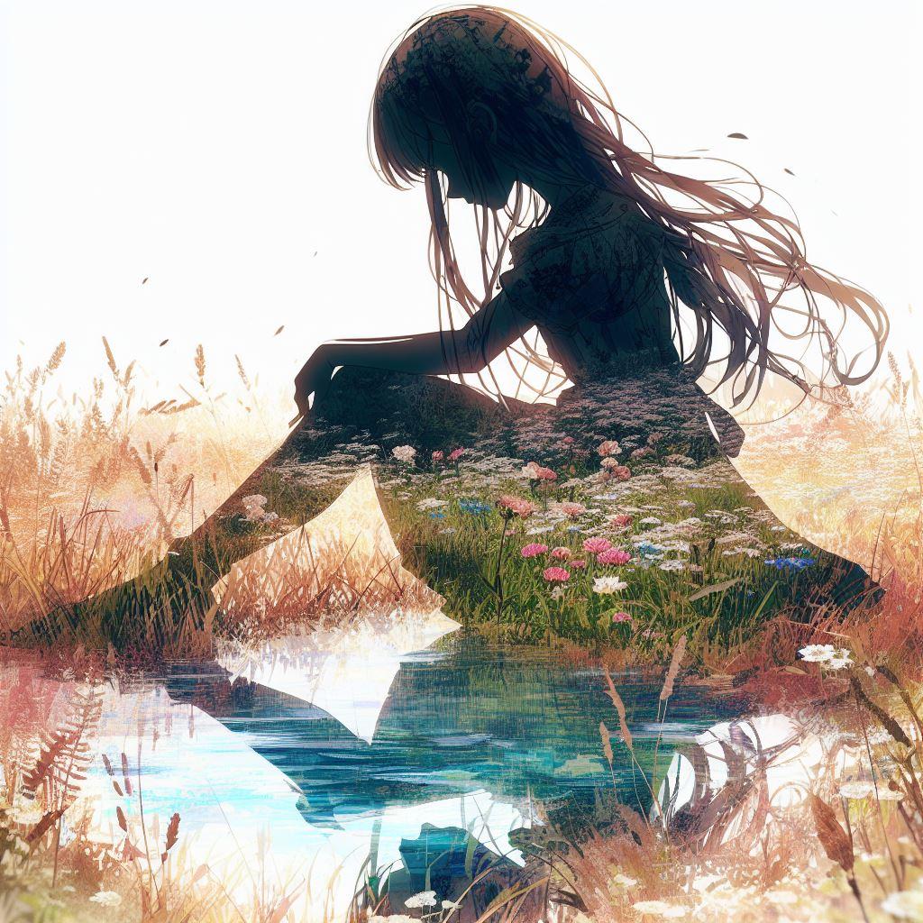 二重露光と少女23 | の人気AIイラスト・グラビア