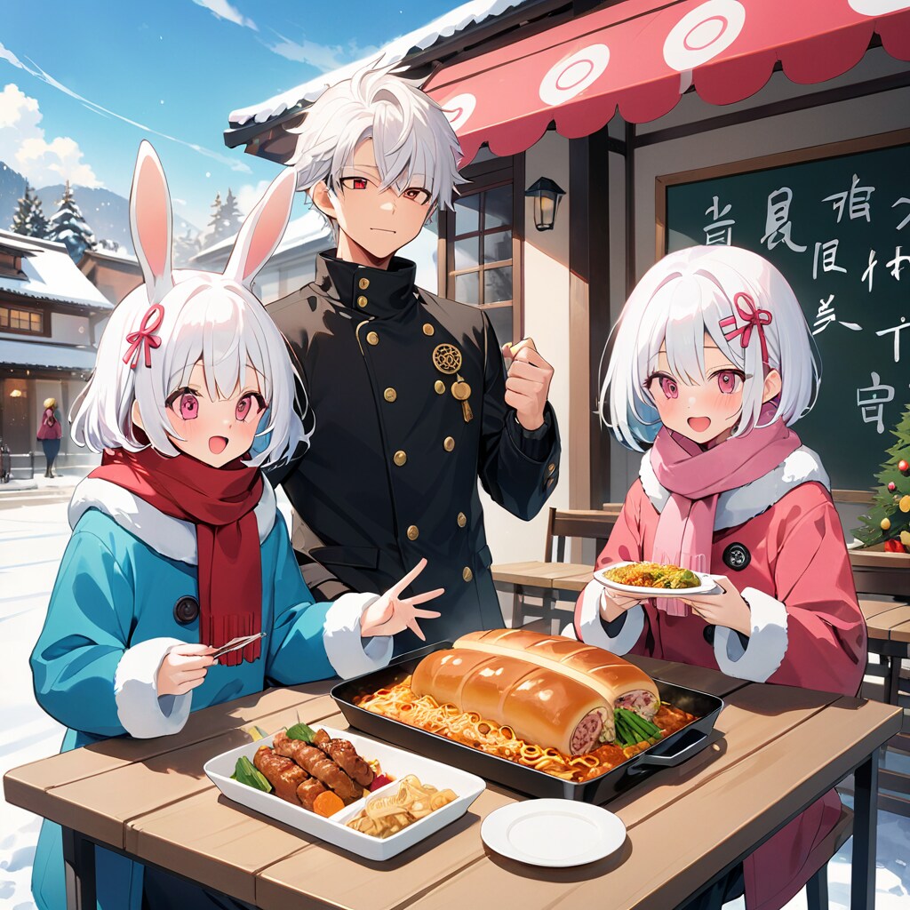 クリスマスっぽい焼きそばパンを研究中！