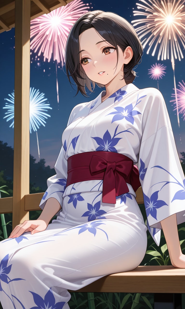 浴衣と花火と綾子さん