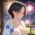 浴衣と花火と綾子さん 7枚目