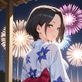 浴衣と花火と綾子さん 5枚目