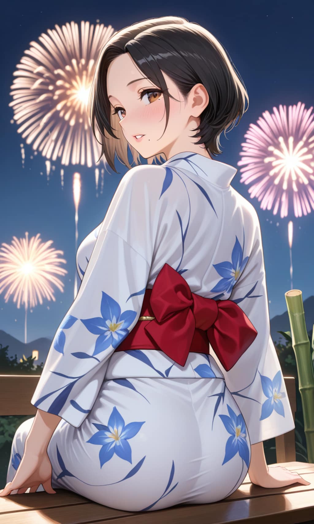 浴衣と花火と綾子さん