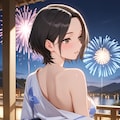 浴衣と花火と綾子さん 3枚目