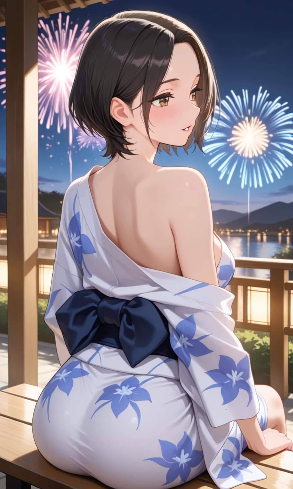 浴衣と花火と綾子さん