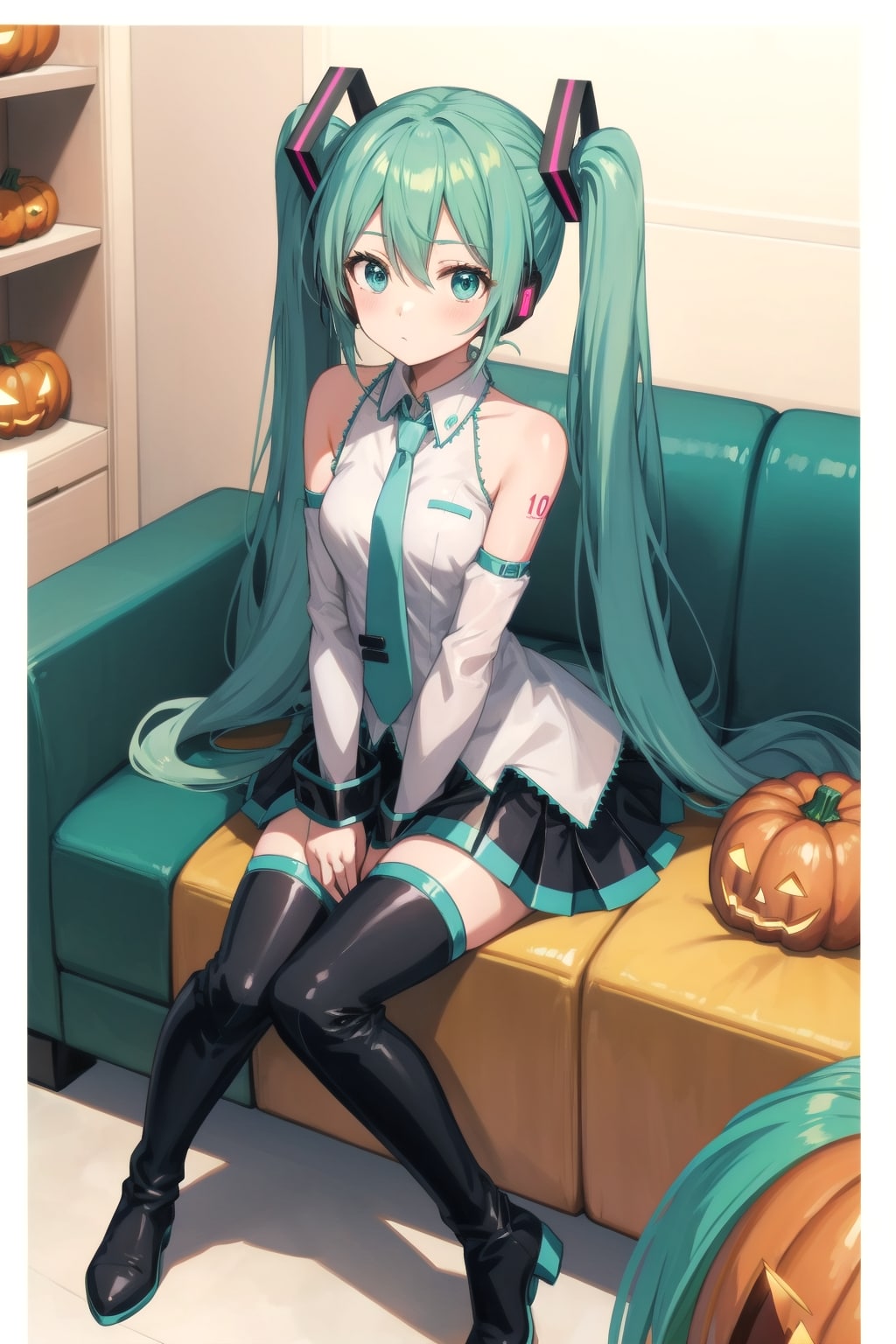 初音ミクとハロウィンの南瓜 | の人気AIイラスト・グラビア