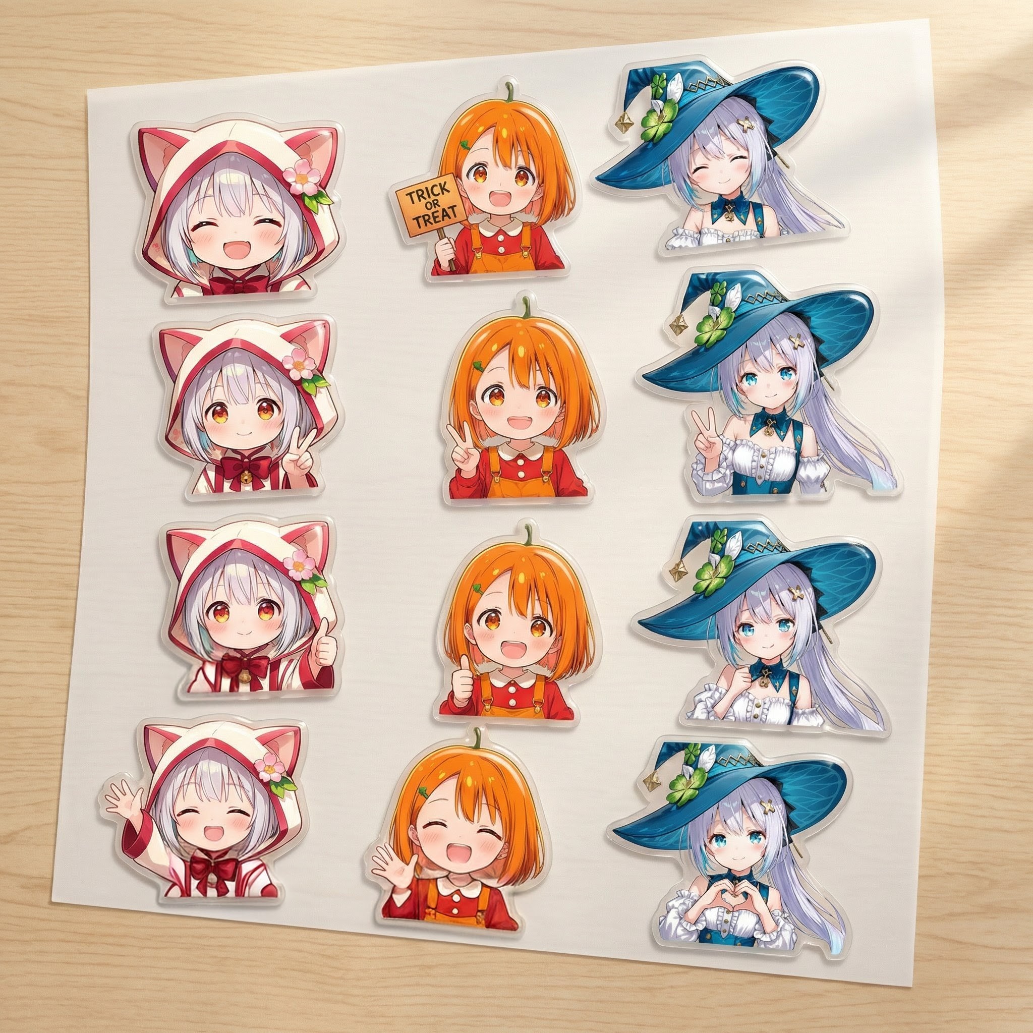 082家3人娘のポンポンドロップシール | の人気AIイラスト・グラビア