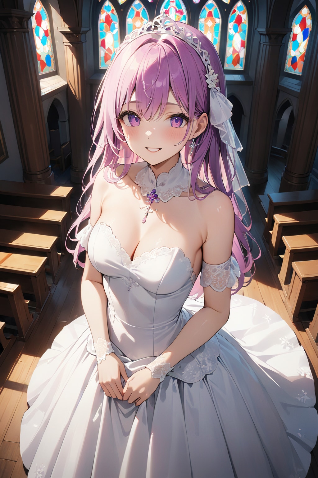 私までウェディングドレス姿になっちゃいました❤ウェディングドレスは女性の憧れですからね❤どうですか?似合いますか福神様❤絵梨奈ちゃんも芹奈さんも似合ってましたよね❤