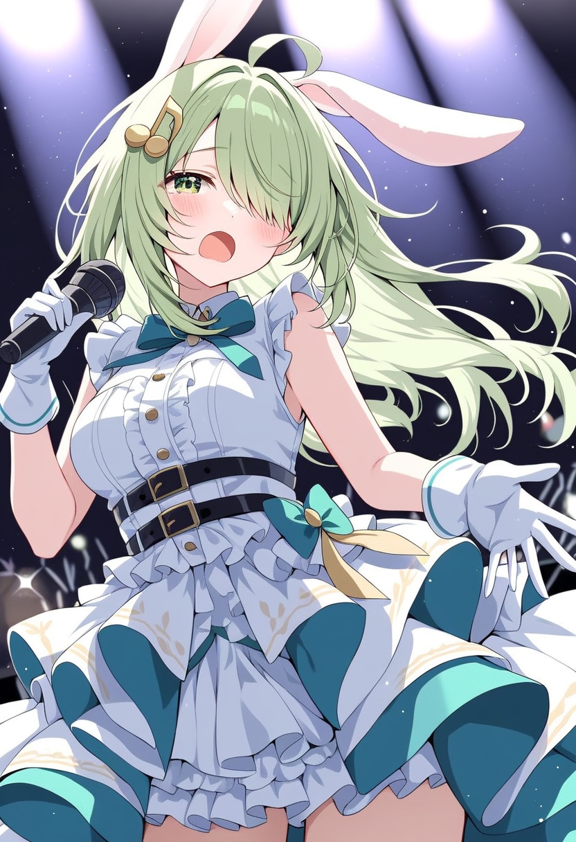 ねむい中歌うディアちゃん、大はしゃぎの誰か | の人気AIイラスト・グラビア