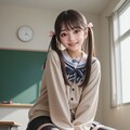 ミニスカセーラー服にカーディガンの愛ちゃん 2枚目