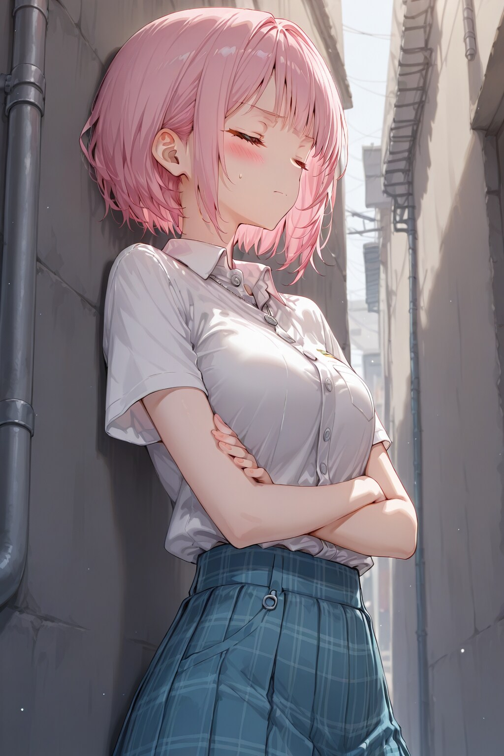 路地裏で落ち込む少女 | の人気AIイラスト・グラビア