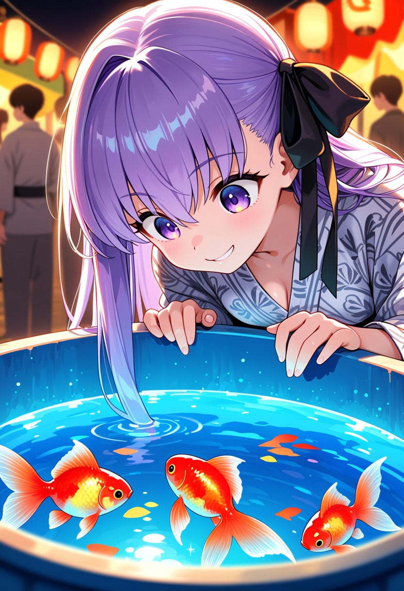 金魚すくいと夏祭り | の人気AIイラスト・グラビア
