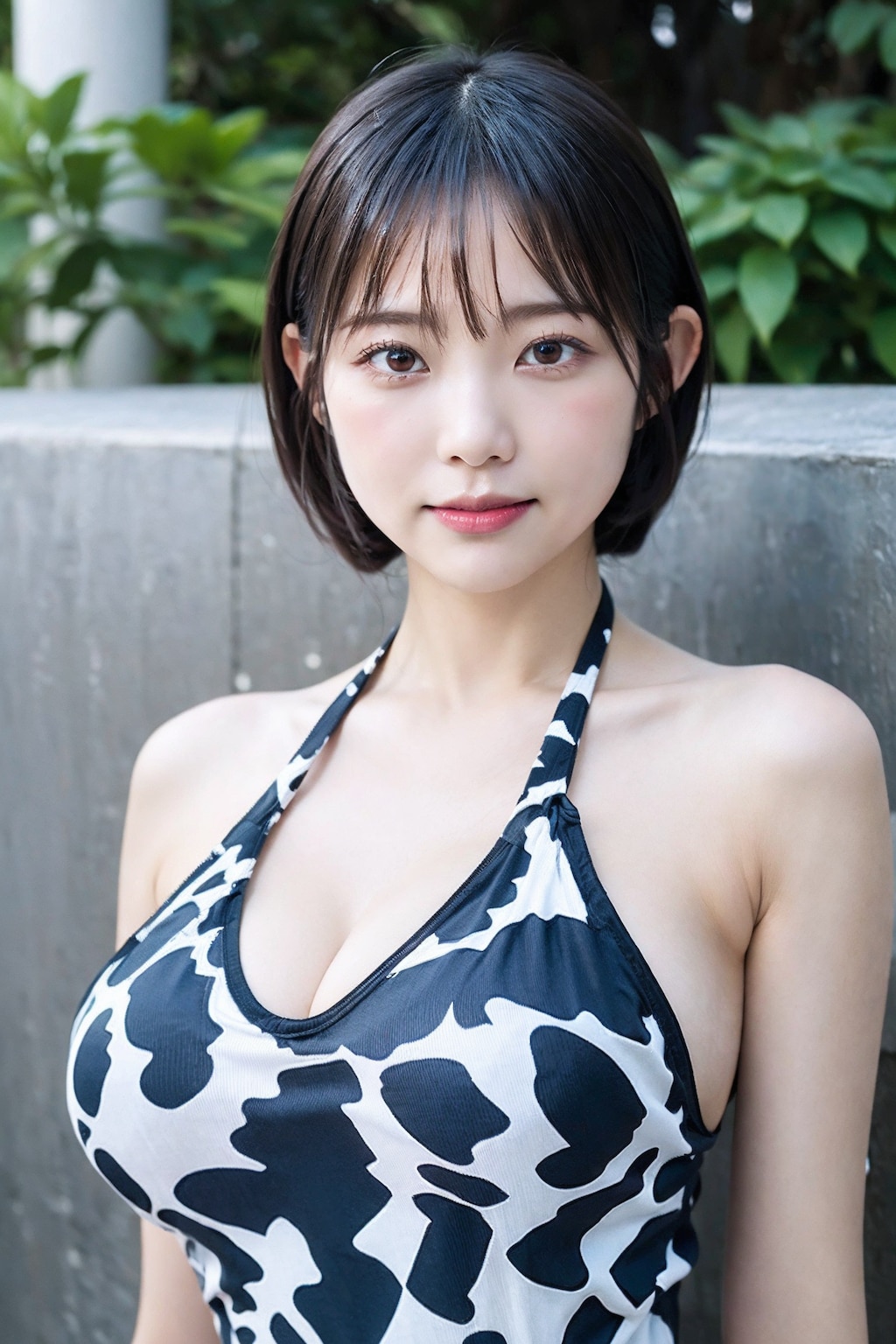 牛柄ワンピース水着